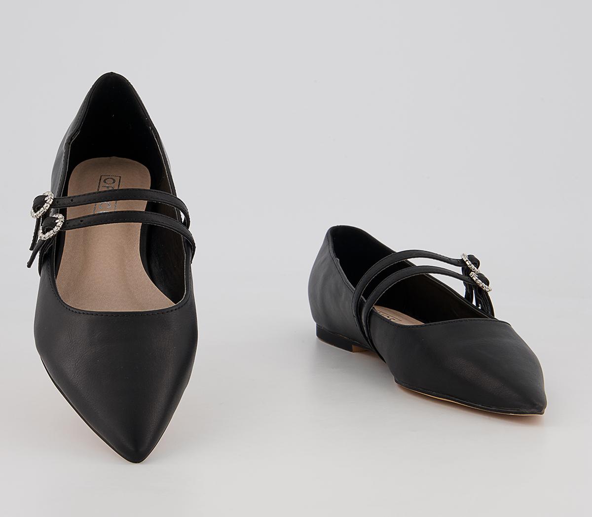 OFFICE Fionnuala Double Strap Ballet Pumps Black - Ballet Flats