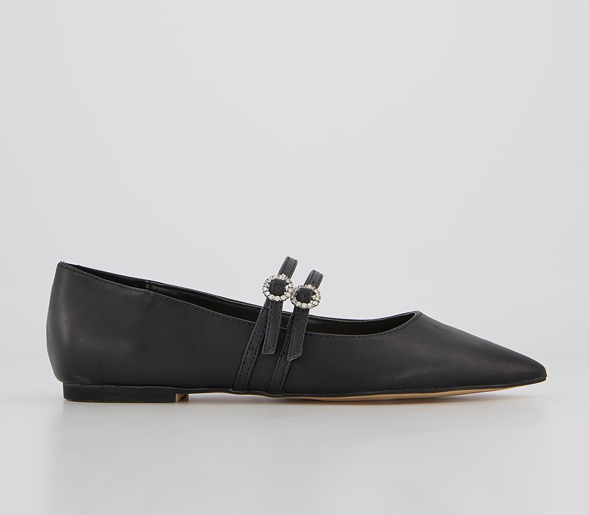 OFFICE Fionnuala Double Strap Ballet Pumps Black - Ballet Shoes