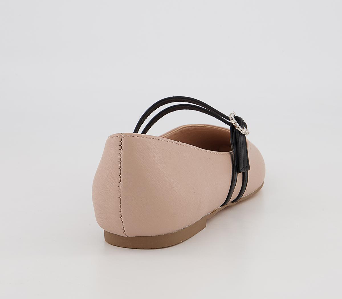 Office Fionnuala Double Strap Ballet Pumps Office Fionnuala Double Strap Ballet Pumps Nude Black Mix