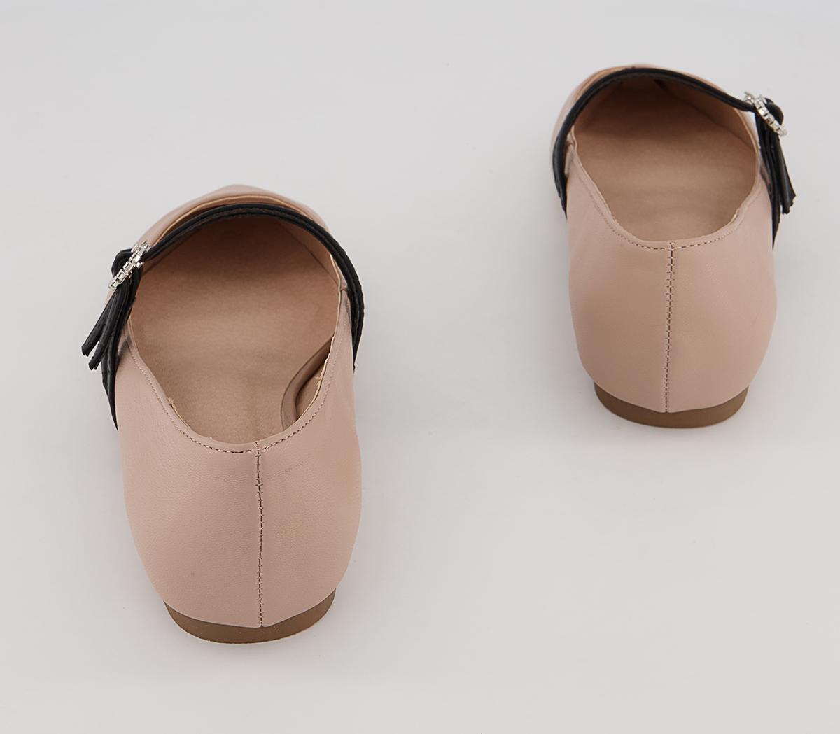 Office Fionnuala Double Strap Ballet Pumps Office Fionnuala Double Strap Ballet Pumps Nude Black Mix