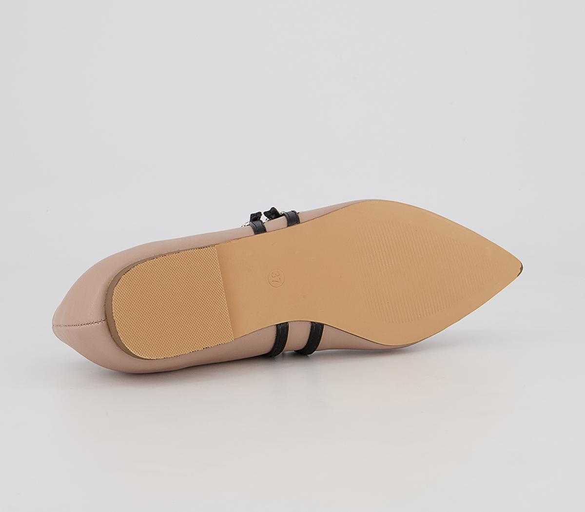 Office Fionnuala Double Strap Ballet Pumps Office Fionnuala Double Strap Ballet Pumps Nude Black Mix