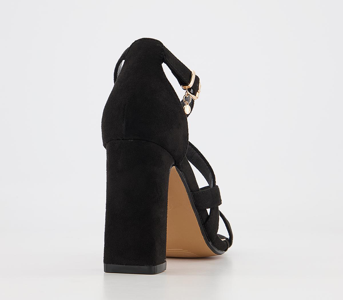 Office Hex Cross Front Block Heeled Sandals Office Hex Cross Front Block Heeled Sandals Black