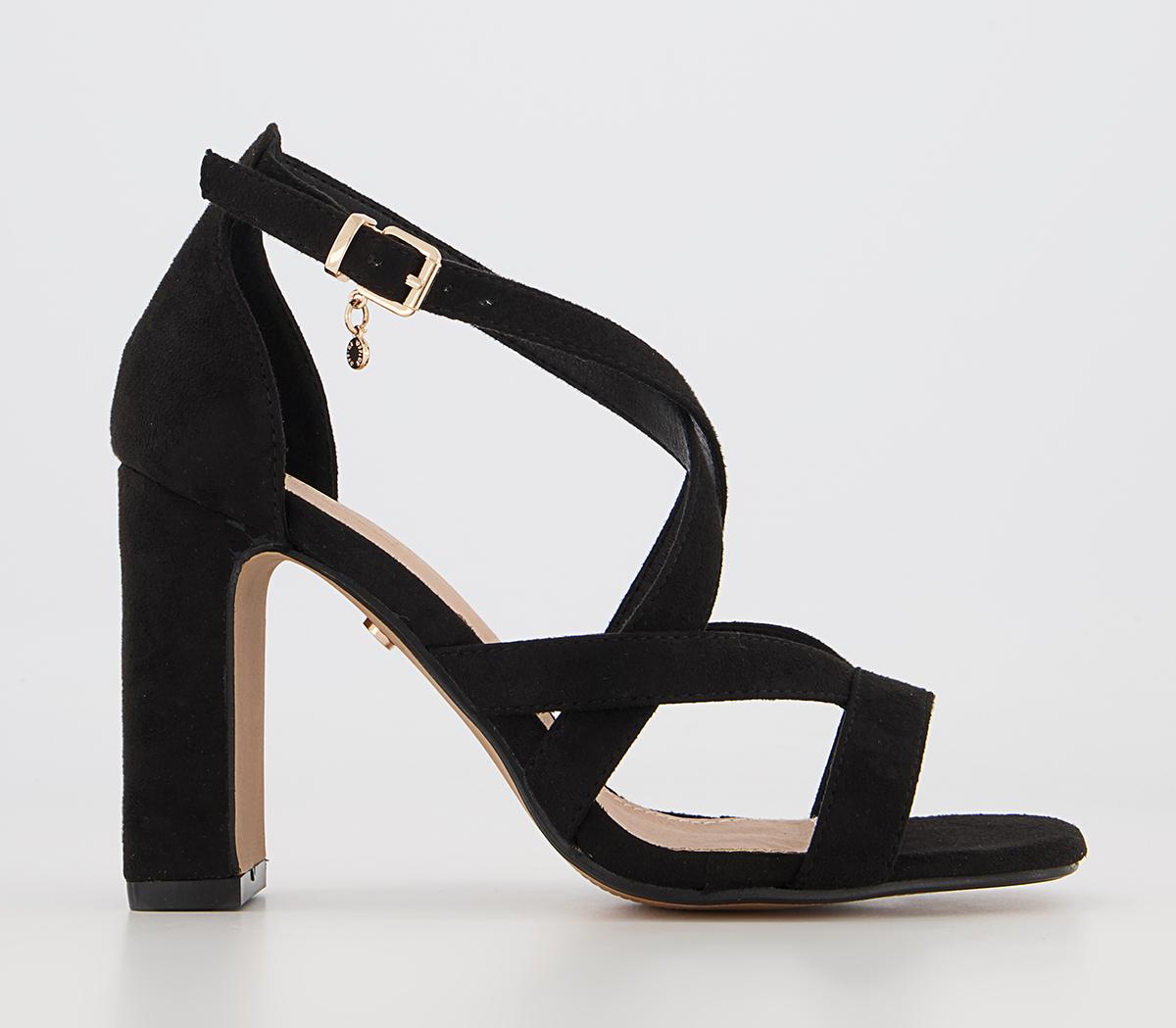Office Hex Cross Front Block Heeled Sandals Office Hex Cross Front Block Heeled Sandals Black