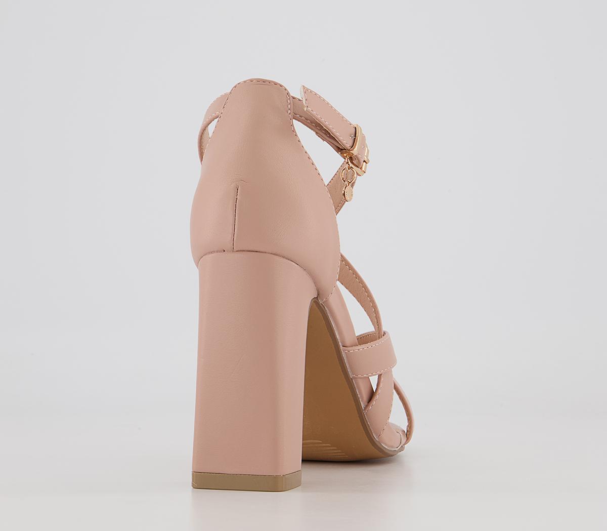 Office Hex Cross Front Block Heeled Sandals Office Hex Cross Front Block Heeled Sandals Nude