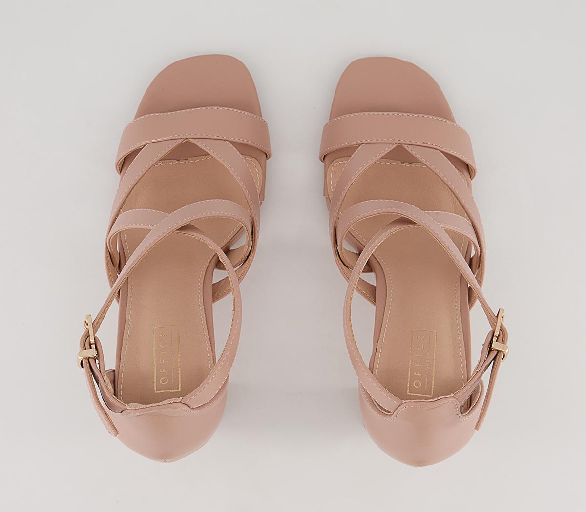 Office Hex Cross Front Block Heeled Sandals Office Hex Cross Front Block Heeled Sandals Nude