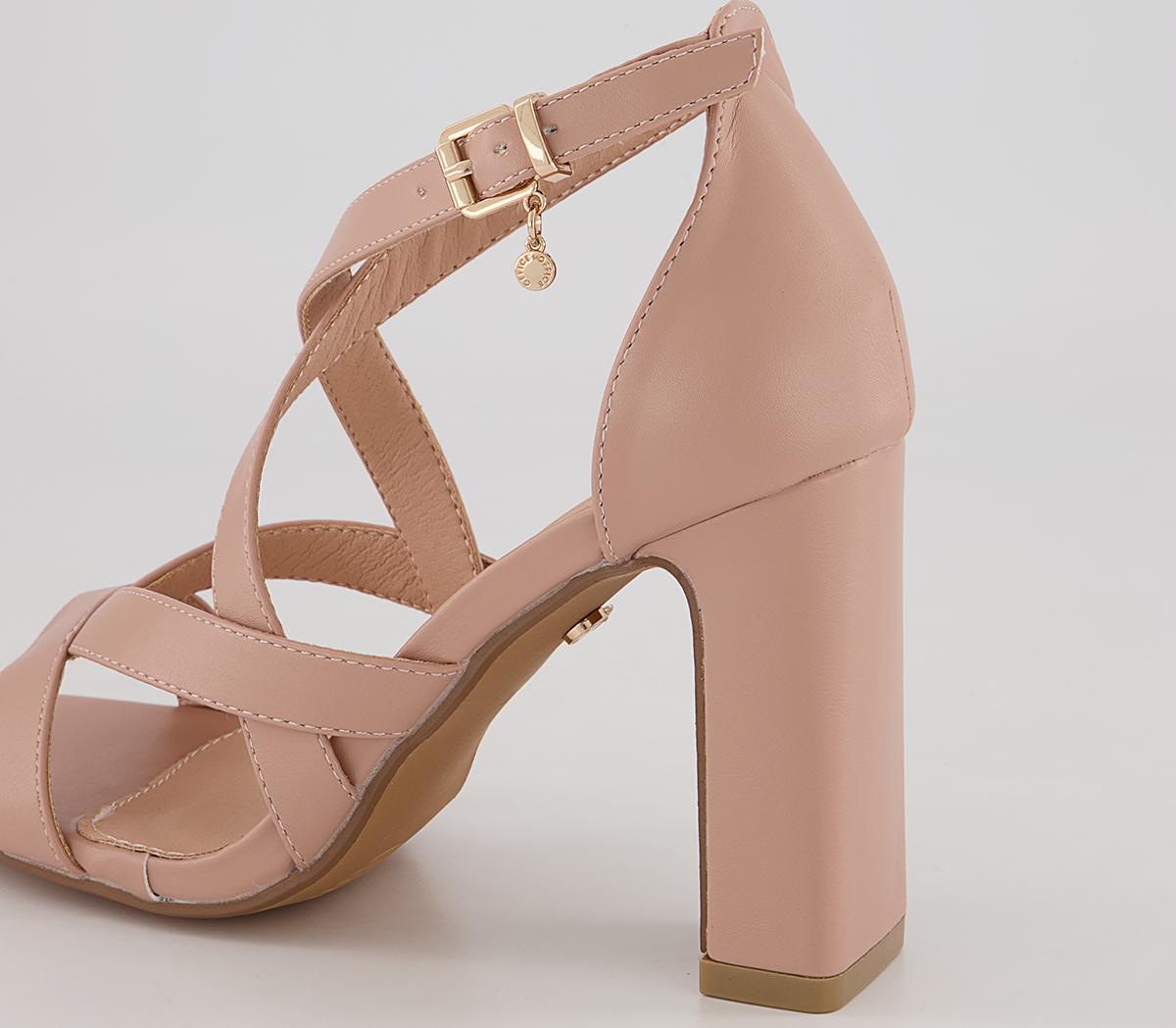 Office Hex Cross Front Block Heeled Sandals Office Hex Cross Front Block Heeled Sandals Nude