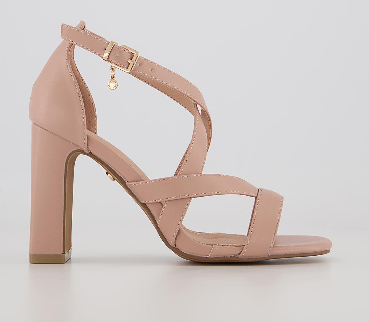 Office Hex Cross Front Block Heeled Sandals Office Hex Cross Front Block Heeled Sandals Nude