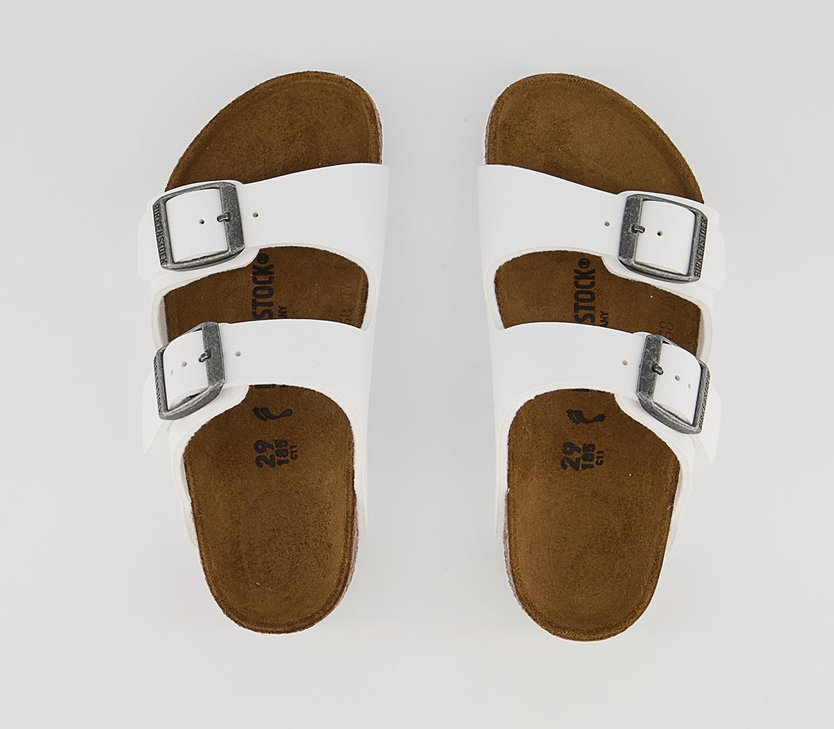 BIRKENSTOCK Arizona Kids Sandals White - Youth Trainers & Shoes