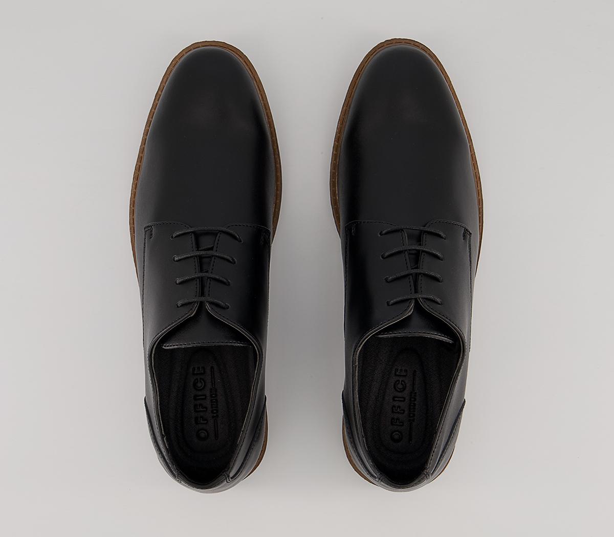 OFFICE Curton Smart Casual Derby Shoes Black Leather - Men's Casual Shoes