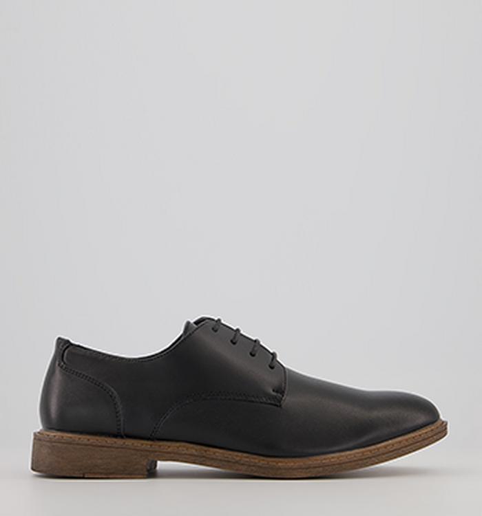 Office Curton Smart Casual Derby Shoes Black Leather