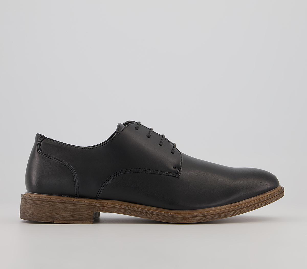 Curton Smart Casual Derby Shoes Black Leather