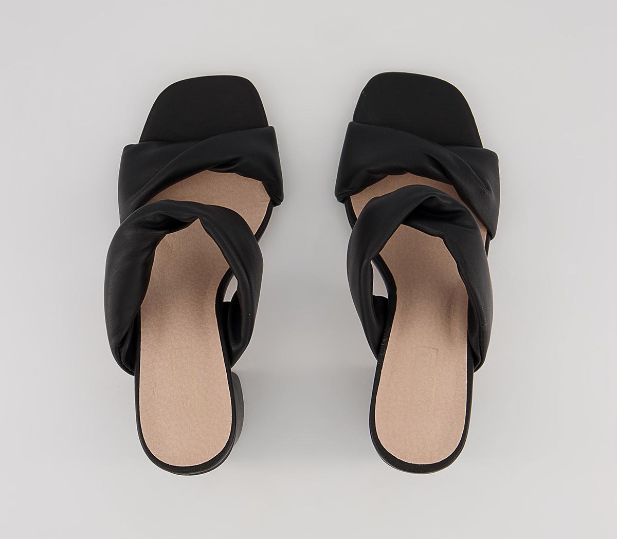 OFFICE Millcrest Twist Vamp Block Heeled Slip On Mules OFFICE Millcrest Twist Vamp Block Heeled Slip On Mules Black