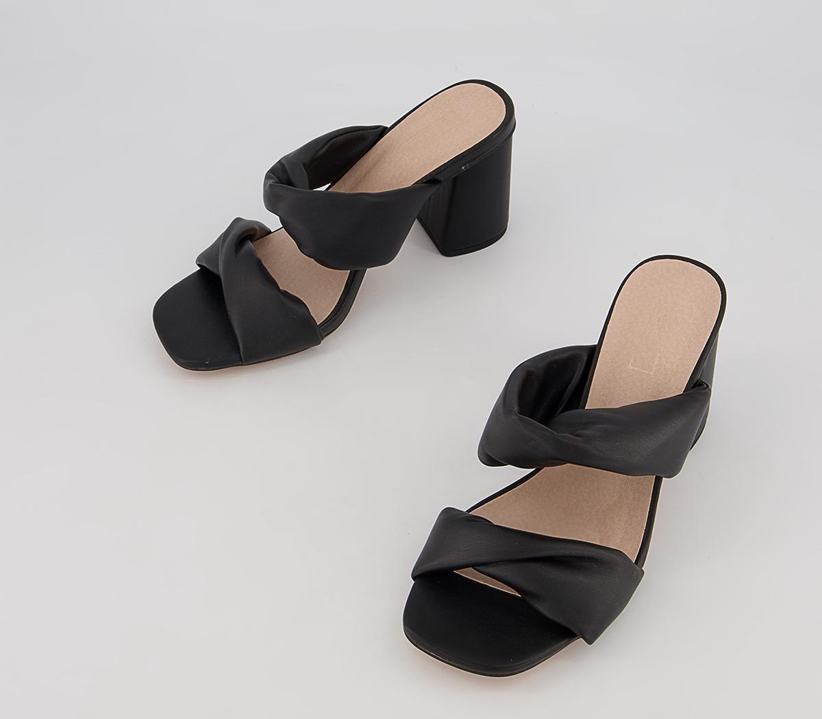 OFFICE Millcrest Twist Vamp Block Heeled Slip On Mules OFFICE Millcrest Twist Vamp Block Heeled Slip On Mules Black