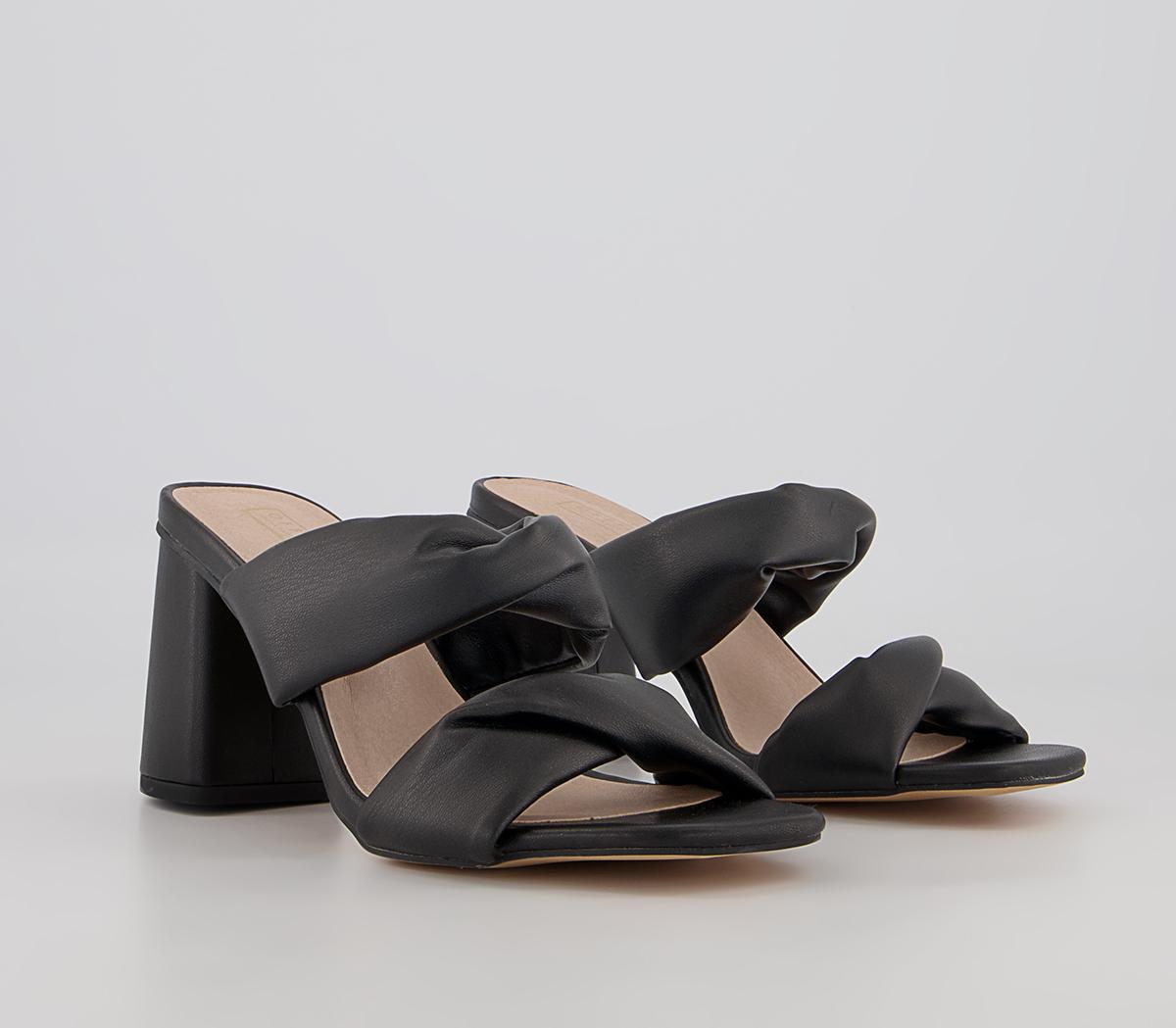 OFFICE Millcrest Twist Vamp Block Heeled Slip On Mules OFFICE Millcrest Twist Vamp Block Heeled Slip On Mules Black