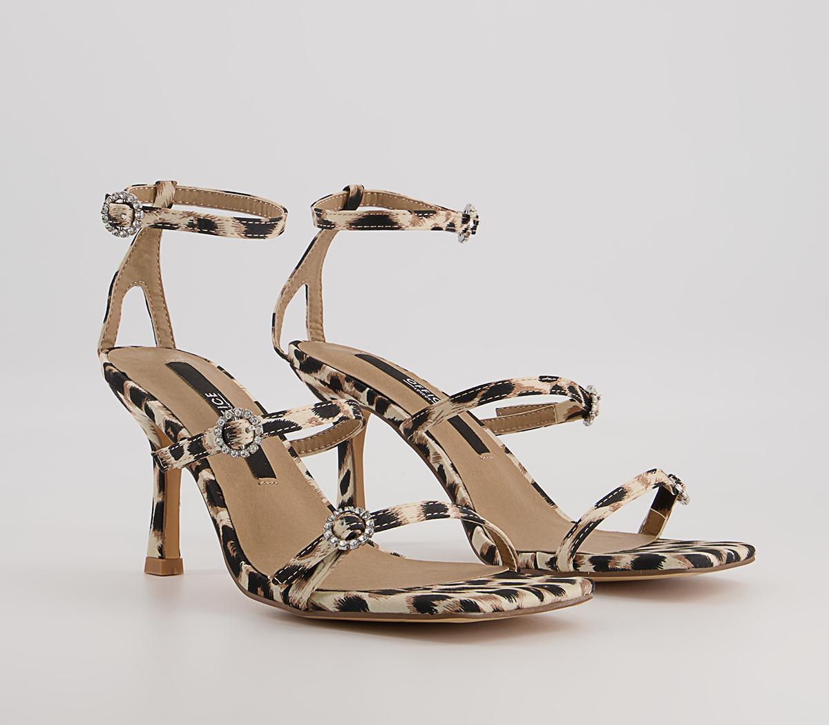 Office Maxim Diamante Buckle Sandals Office Maxim Diamante Buckle Sandals Leopard