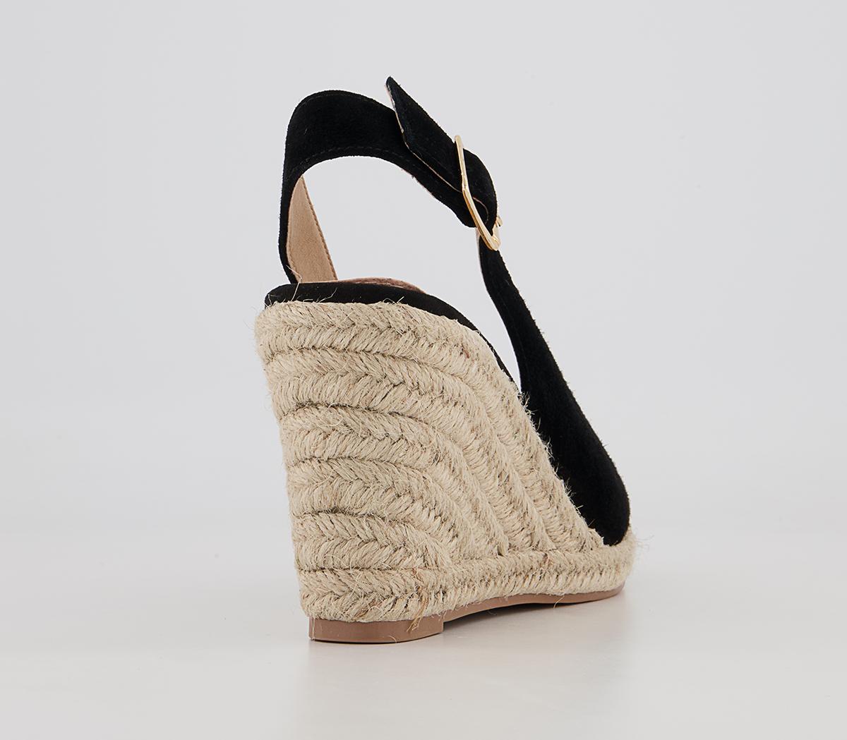 Office Mollie Slingback Espadrille Wedges Office Mollie Slingback Espadrille Wedges Black Suede