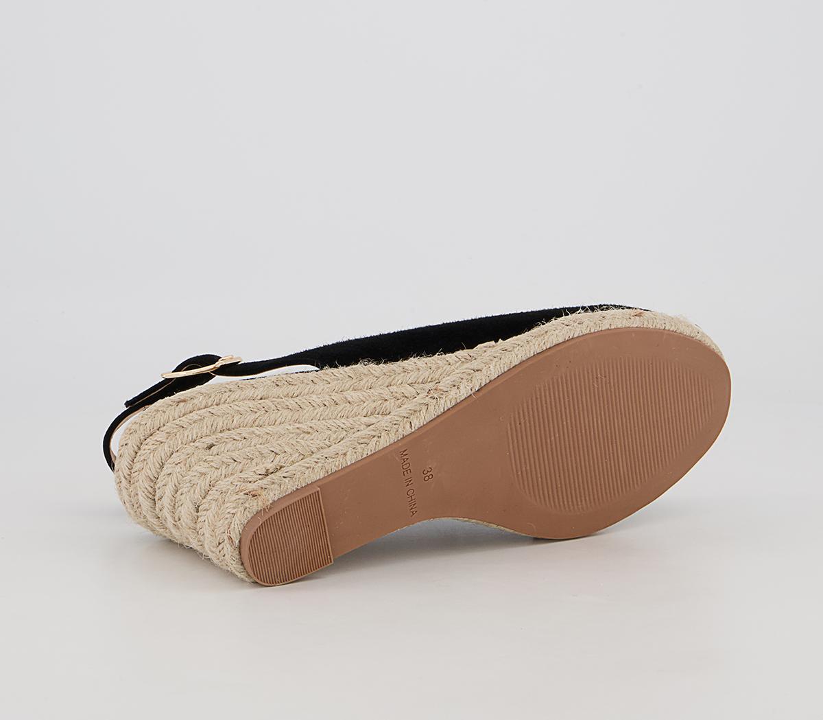 Office Mollie Slingback Espadrille Wedges Office Mollie Slingback Espadrille Wedges Black Suede