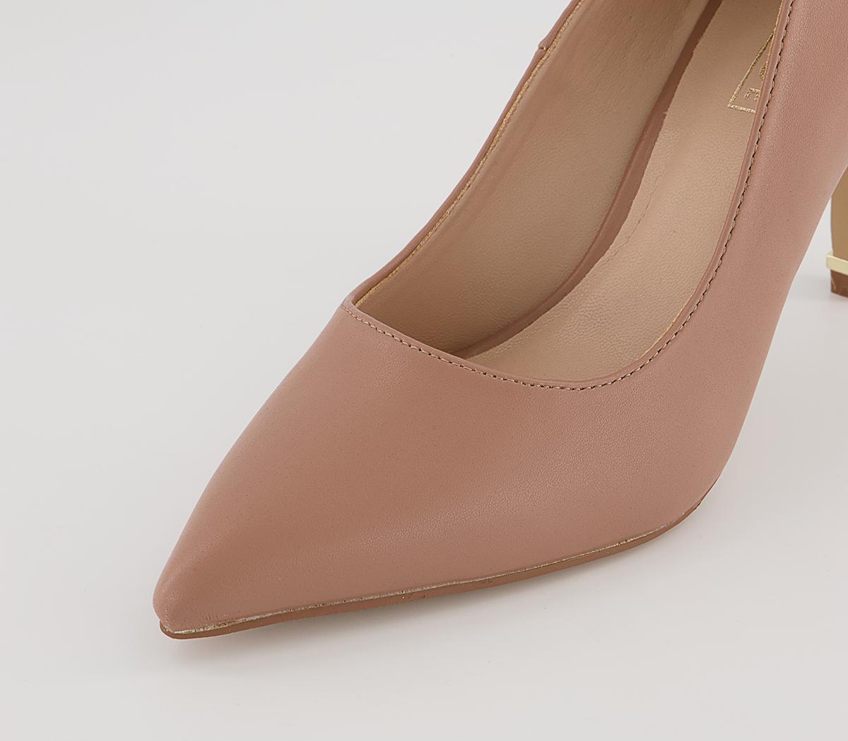 OFFICE Marnie Heel Clip Court Shoes Beige Mid Heels