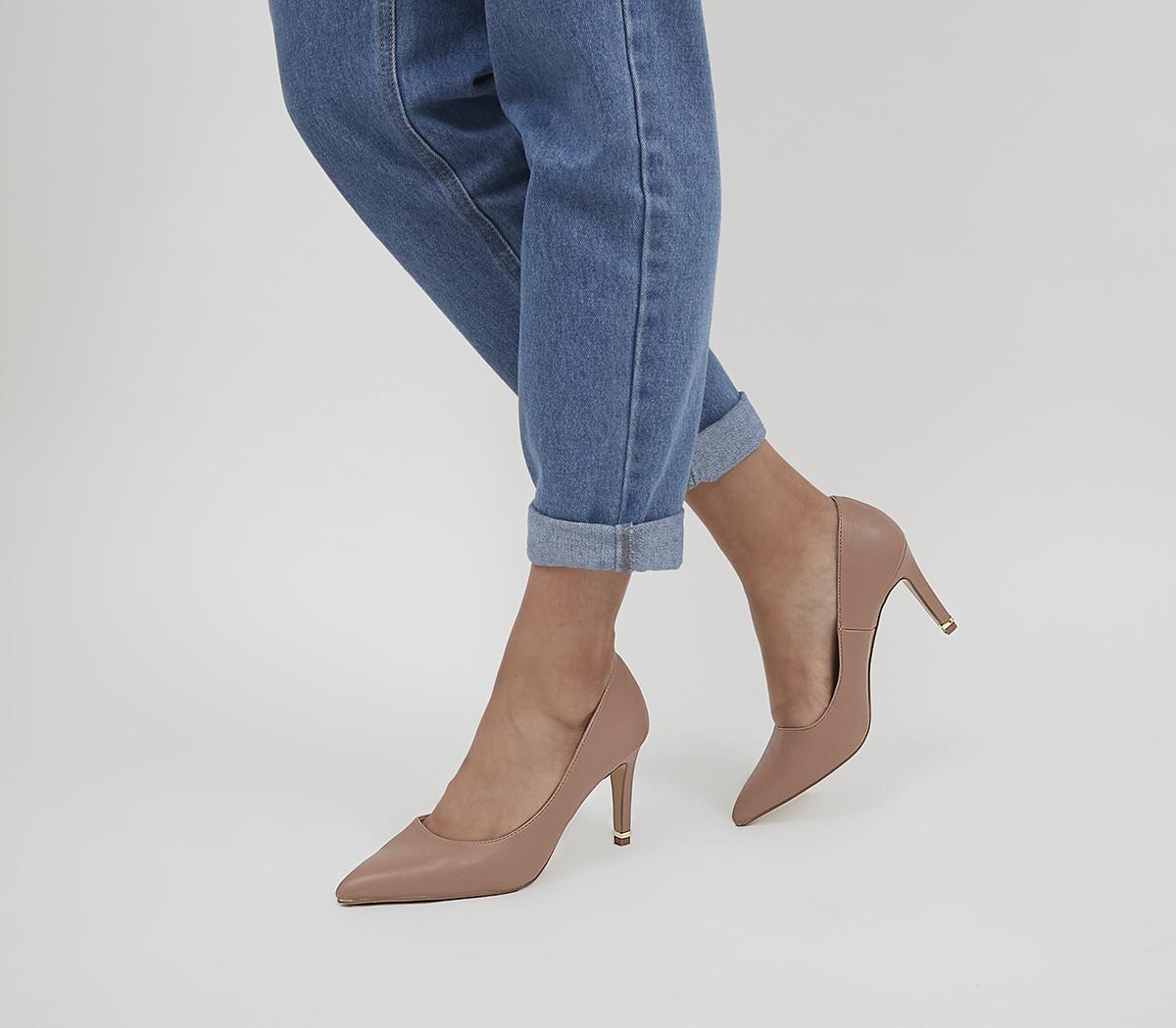 Nude mid heel court shoes best sale