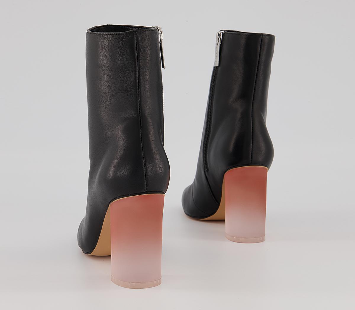 OFFICEAround Feature Block Heeled Ankle Boots OFFICEAround Feature Block Heeled Ankle BootsBlack Leather