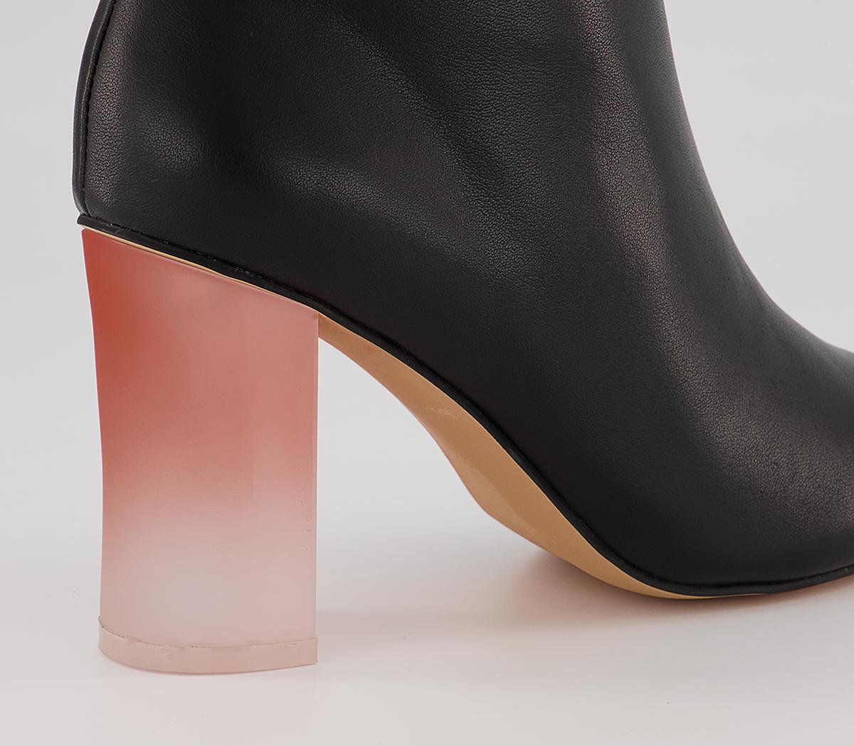 OFFICEAround Feature Block Heeled Ankle Boots OFFICEAround Feature Block Heeled Ankle BootsBlack Leather