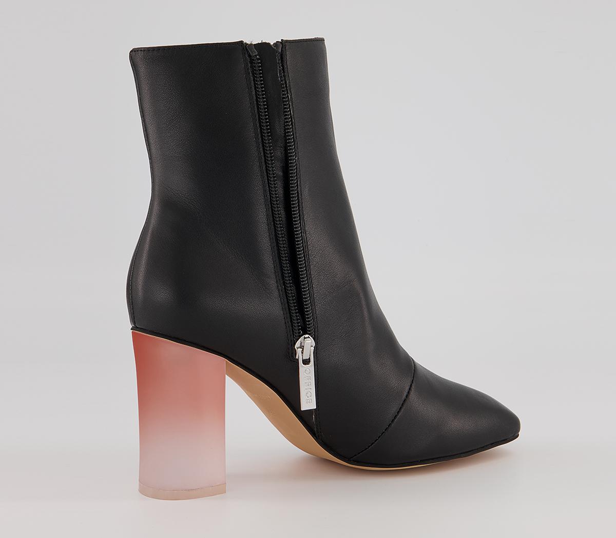 OFFICEAround Feature Block Heeled Ankle Boots OFFICEAround Feature Block Heeled Ankle BootsBlack Leather