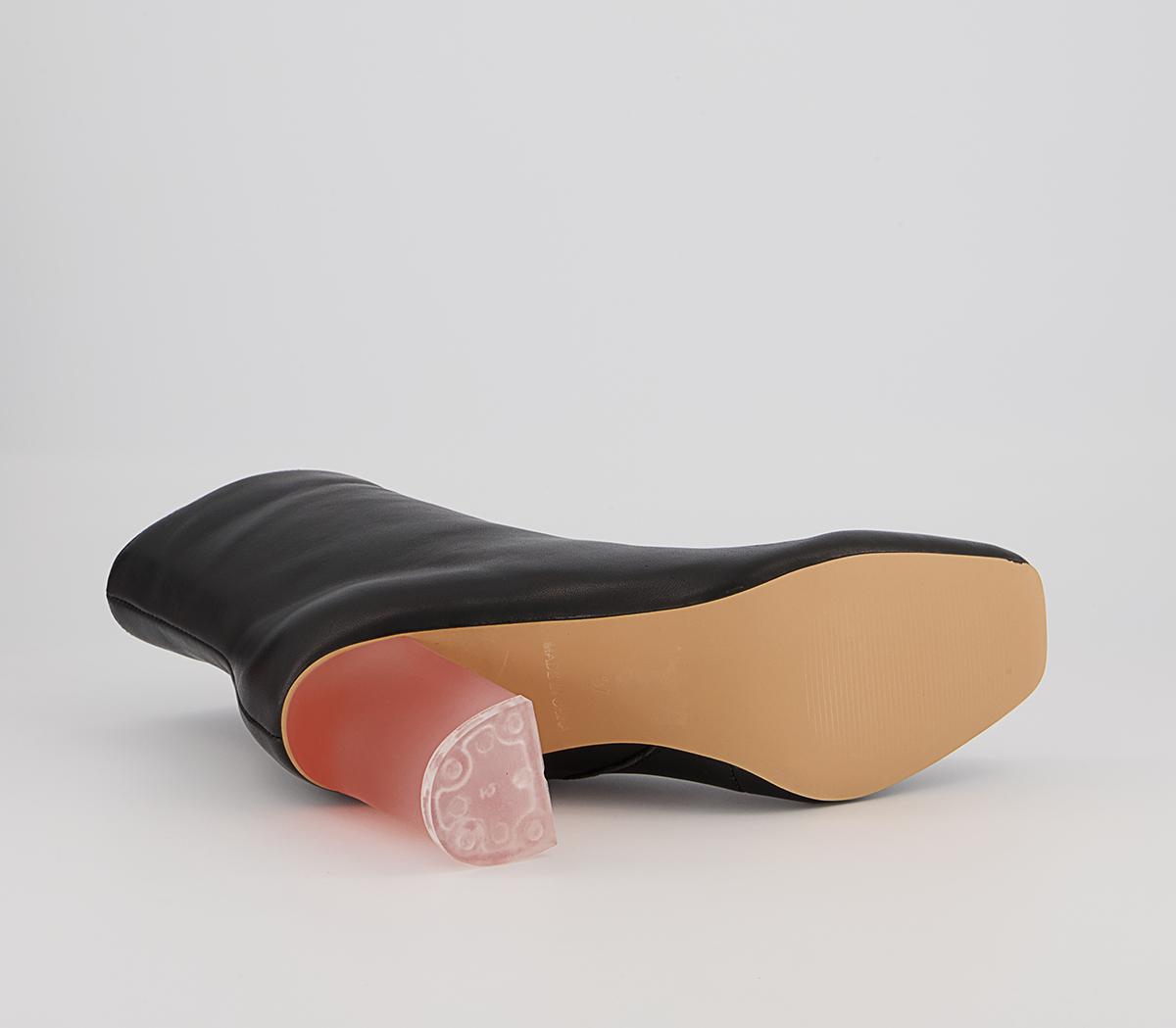 OFFICEAround Feature Block Heeled Ankle Boots OFFICEAround Feature Block Heeled Ankle BootsBlack Leather