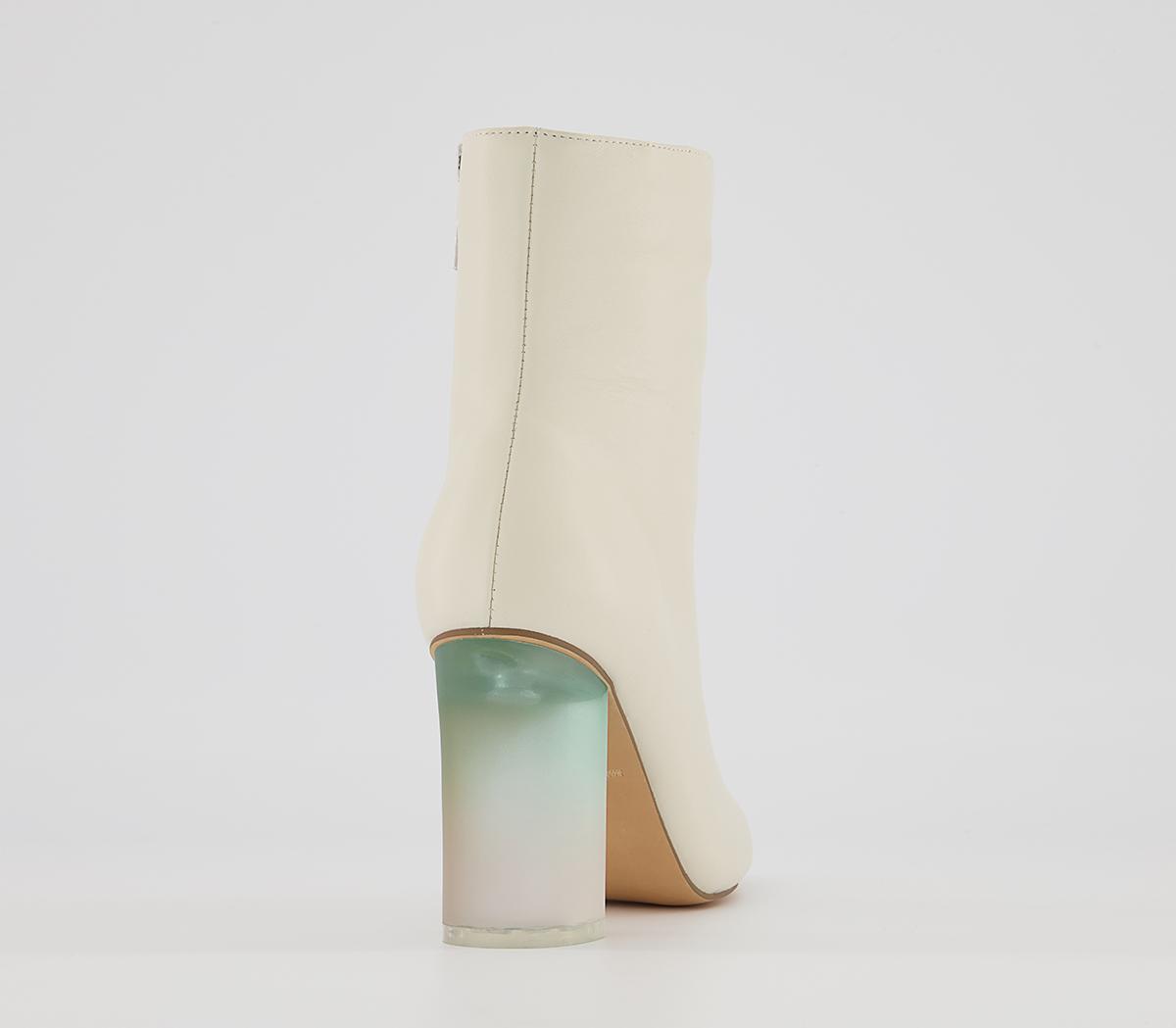 Office Around Feature Block Heeled Ankle Boots Office Around Feature Block Heeled Ankle Boots Off White Leather