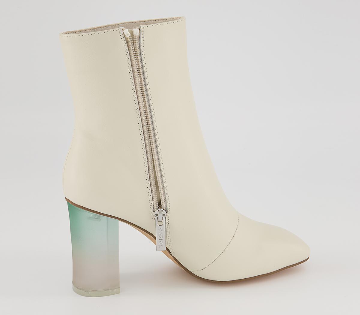 Office Around Feature Block Heeled Ankle Boots Office Around Feature Block Heeled Ankle Boots Off White Leather