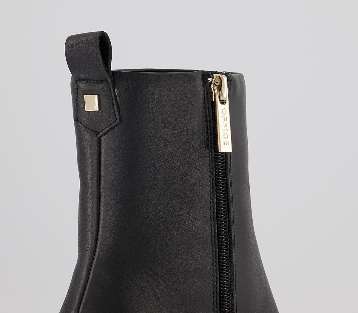 Office Arna Chain Heeled Ankle Boots Office Arna Chain Heeled Ankle Boots Black Leather
