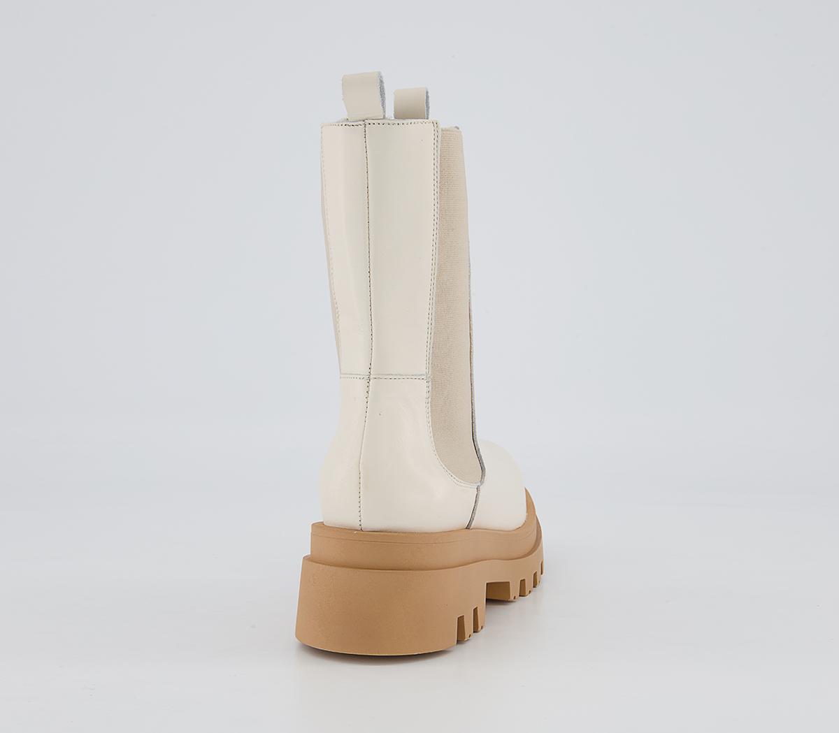 Office Allegra Coloured Sole Chunky Ankle Boots Office Allegra Coloured Sole Chunky Ankle Boots Off White Leather With Gum Sole