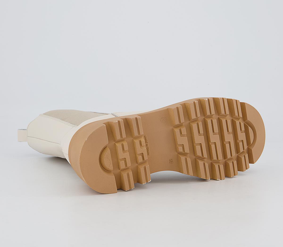 Office Allegra Coloured Sole Chunky Ankle Boots Office Allegra Coloured Sole Chunky Ankle Boots Off White Leather With Gum Sole
