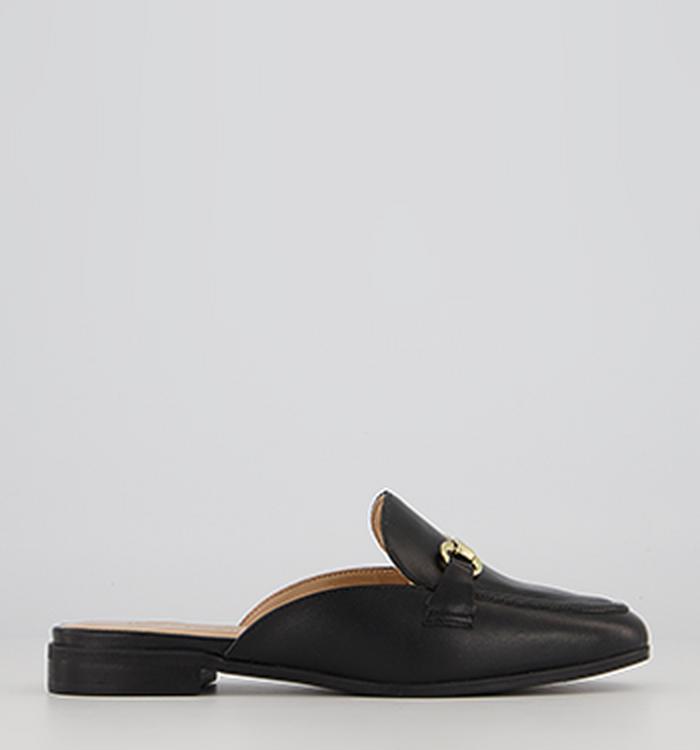 Office Filters Snaffle Loafer Mules Black Leather