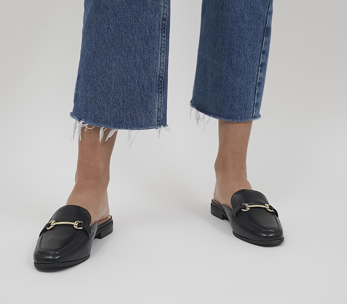 Black cheap loafer mules