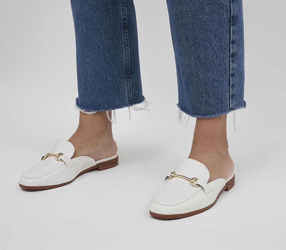 OfficeFilters Snaffle Loafer MulesOff White Leather
