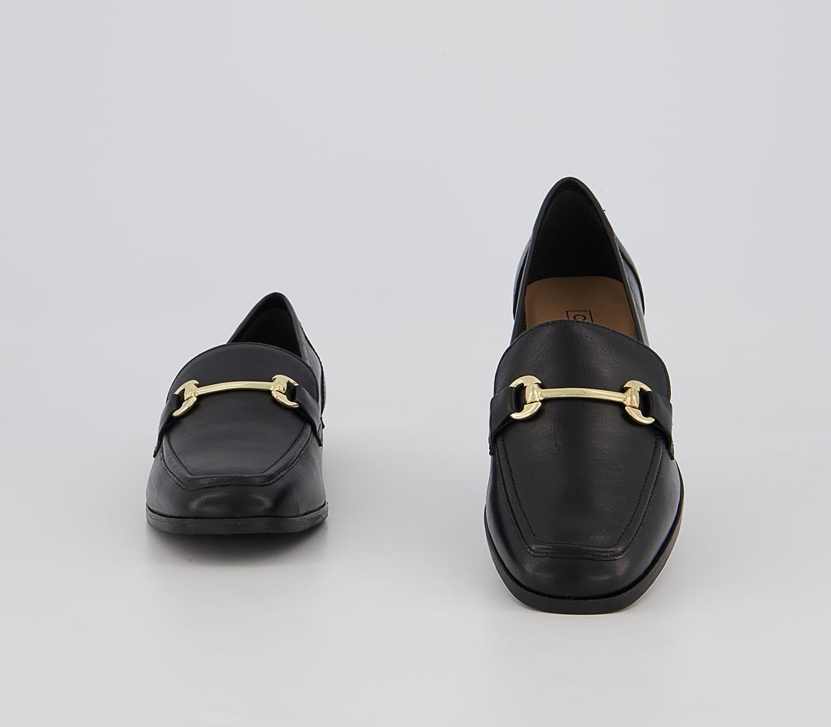 OFFICE Felt Snaffle Loafers Black Leather - Women’s Loafers