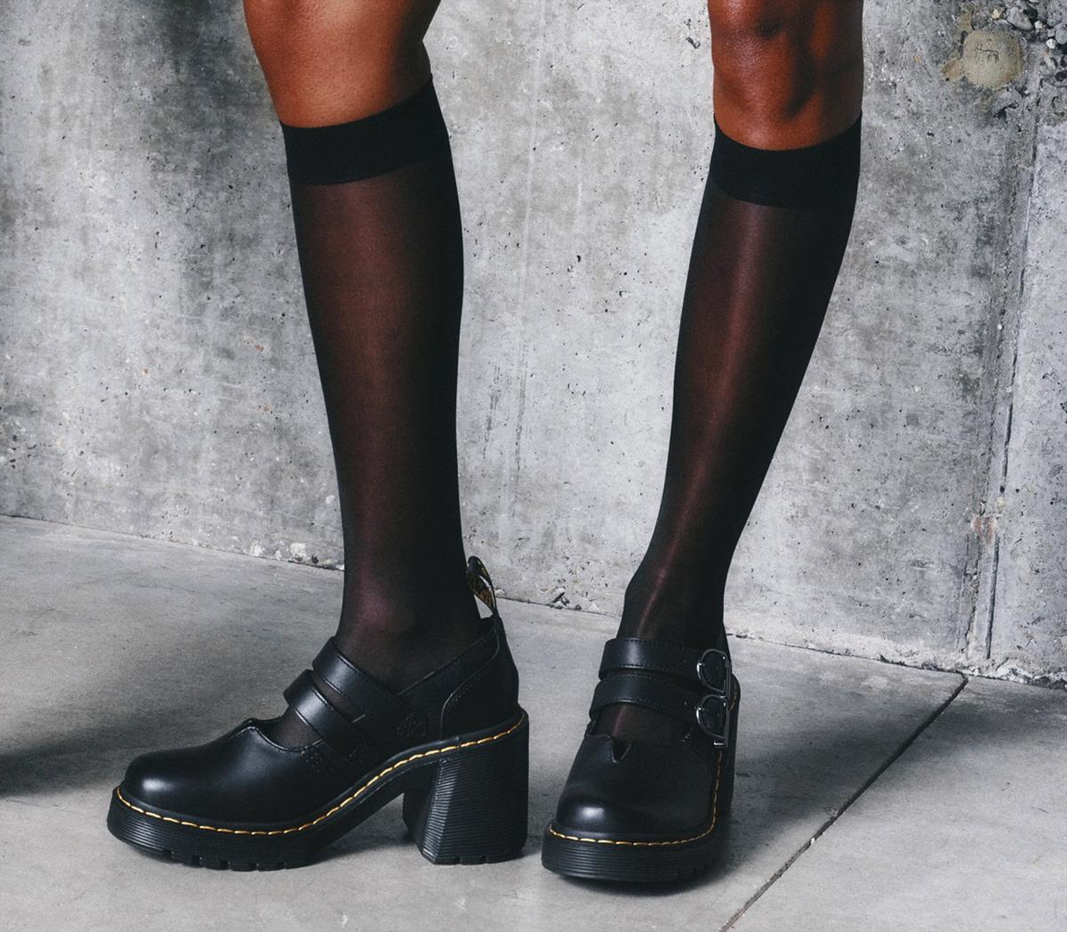 Dr. Martens Eviee Heels Black Sendal - Block Heels