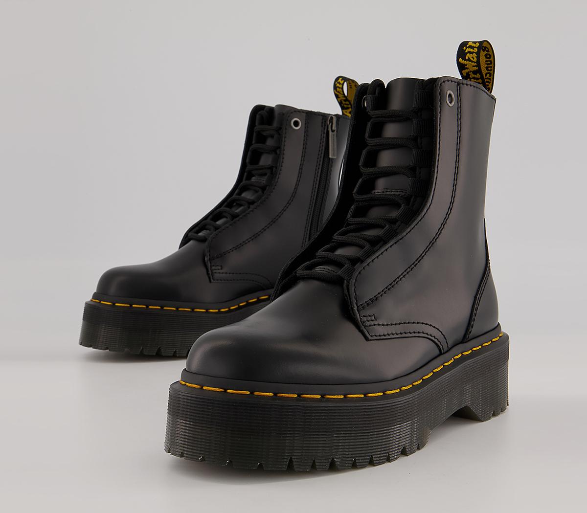 Dr. Martens Jarrick 8 Tie Boots Black Smooth - New Season Boots