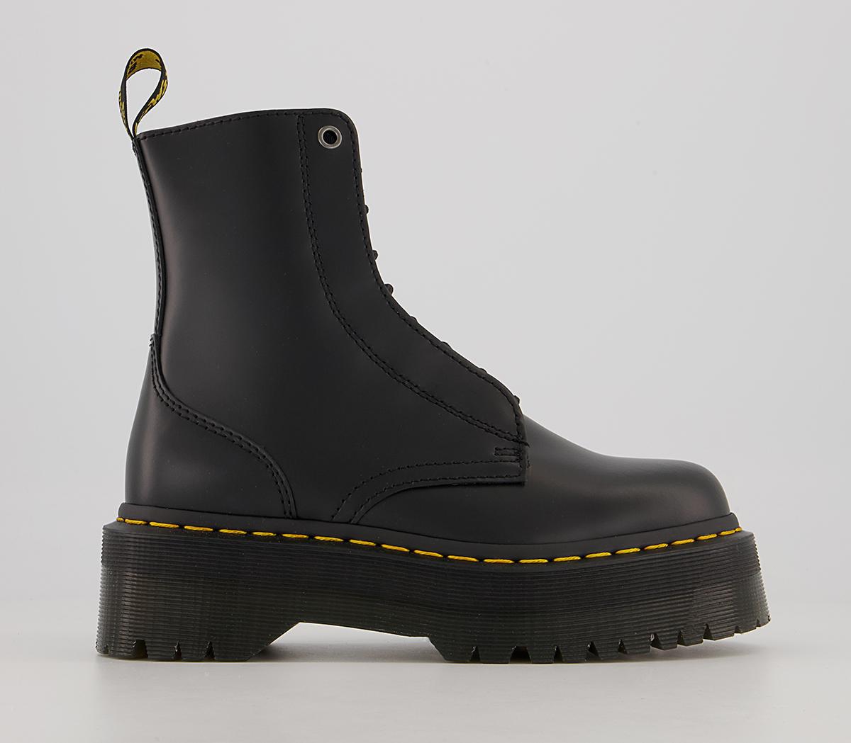 Dr. Martens Jarrick 8 Tie Boots Black Smooth - New Season Boots