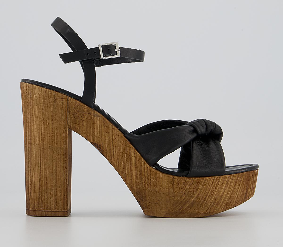 OfficeHardy Knotted Wood SandalsBlack Leather