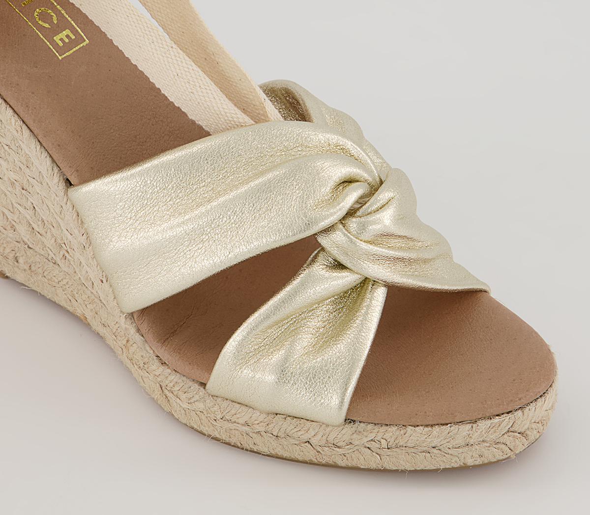 OFFICEHarning Ankle Tie EspadrillesGold Leather