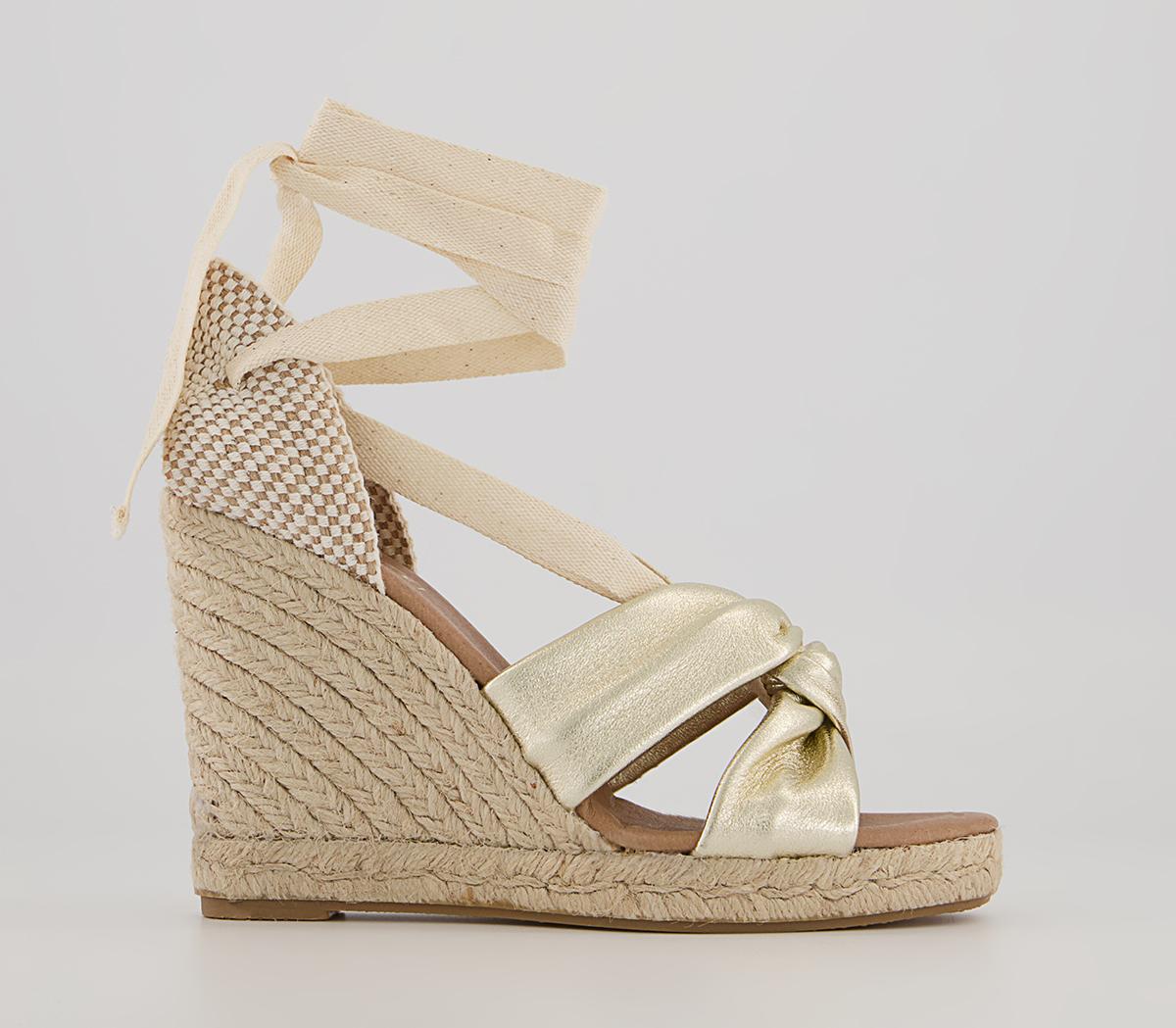 OFFICEHarning Ankle Tie EspadrillesGold Leather