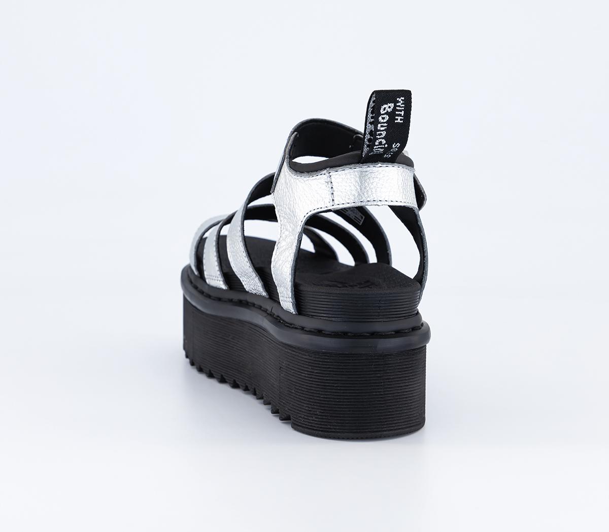 Dr. MartensBlaire Quad SandalsSilver Metallic Tumble