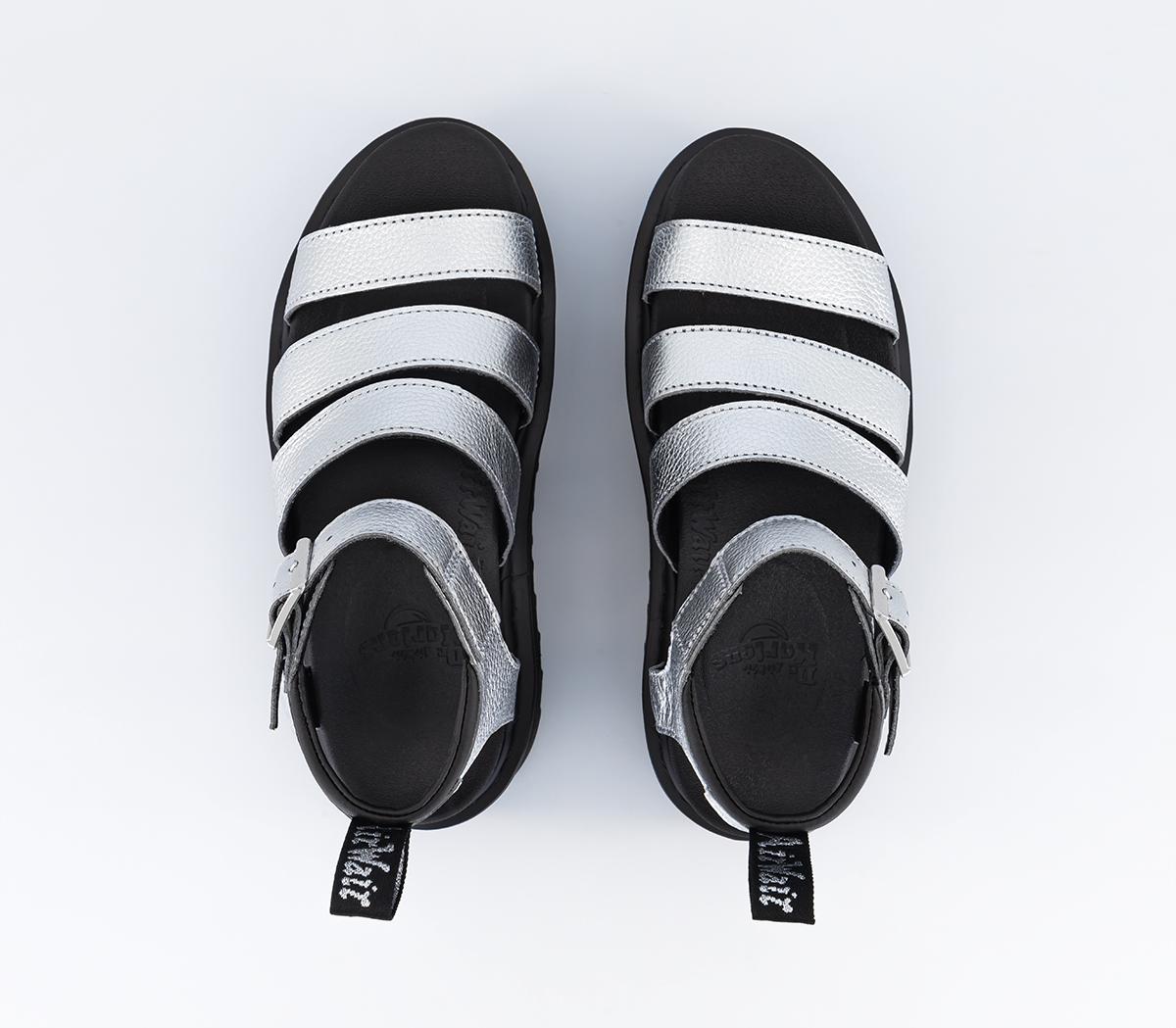Dr. MartensBlaire Quad SandalsSilver Metallic Tumble