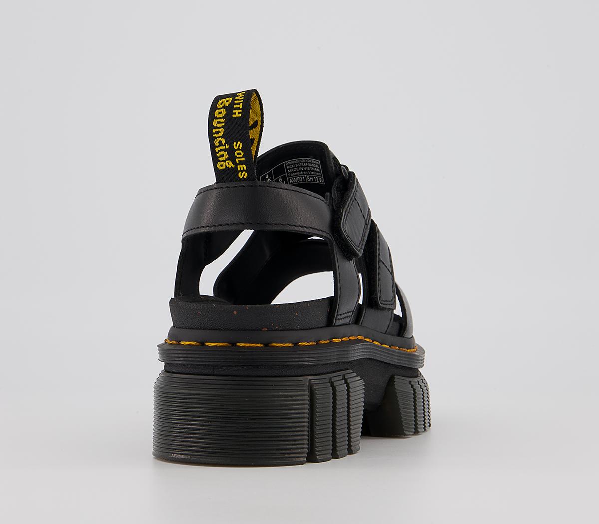Dr. Martens Ricki 3-strap Lightweight Platform Sandals Dr. Martens Ricki 3-strap Lightweight Platform Sandals Black Nappa Lux
