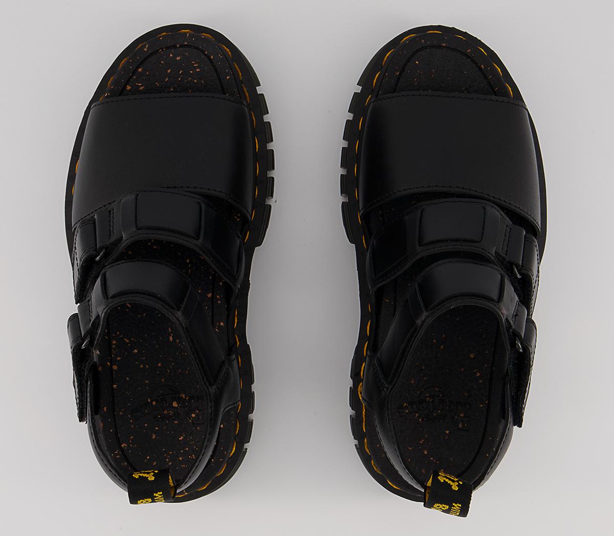 Dr. Martens Ricki 3-strap Lightweight Platform Sandals Dr. Martens Ricki 3-strap Lightweight Platform Sandals Black Nappa Lux