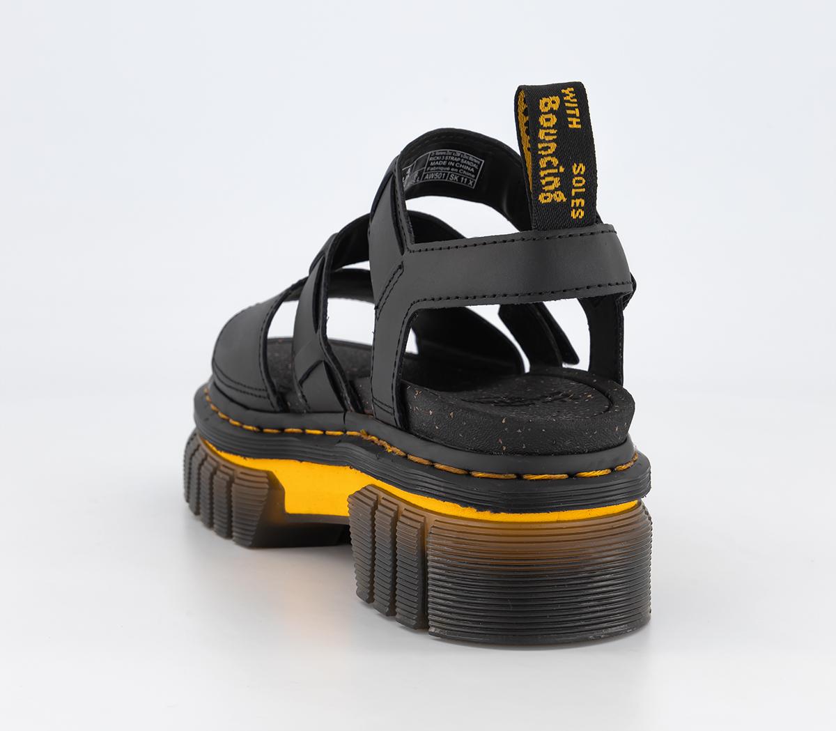 【美品】Dr. Martens RICKI 3 STRAP／UK5／EU38 Ricki 3-Strap Leather Sandals in Black | Dr. Martens