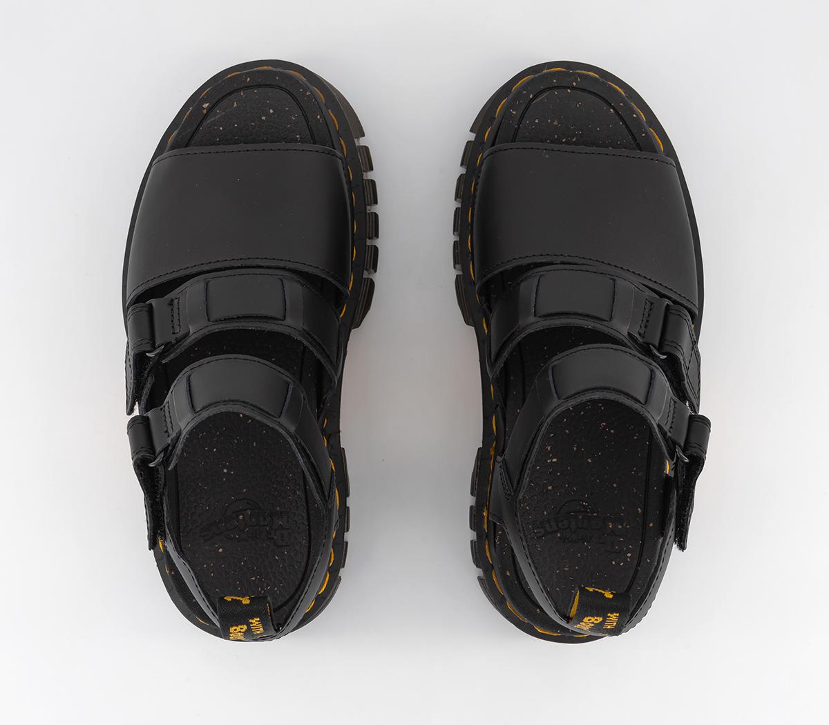 Dr. Martens Ricki 3-strap Sandals Black Lucido - Women's Sandals