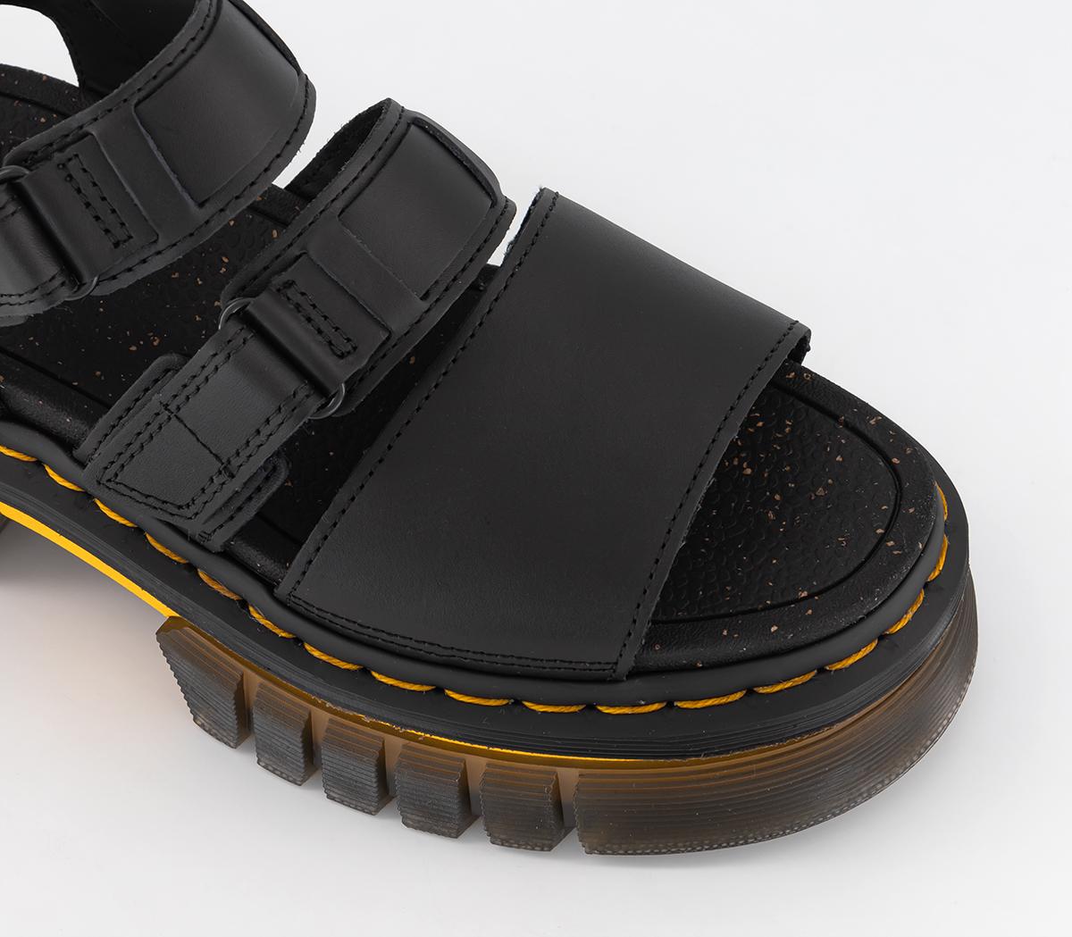 Dr. Martens Ricki 3-strap Sandals Black Lucido - Women's Sandals