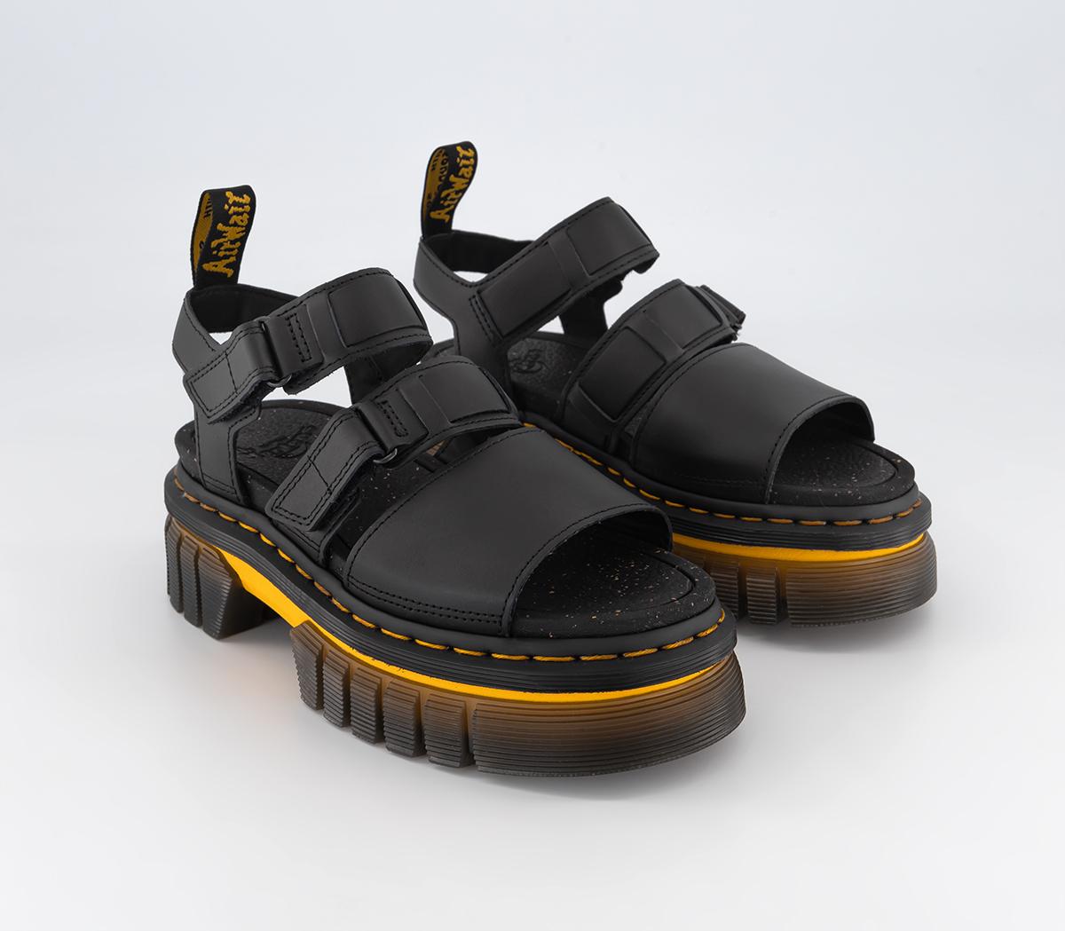 Dr. Martens Ricki 3-strap Sandals Black Lucido - Women’s Sandals